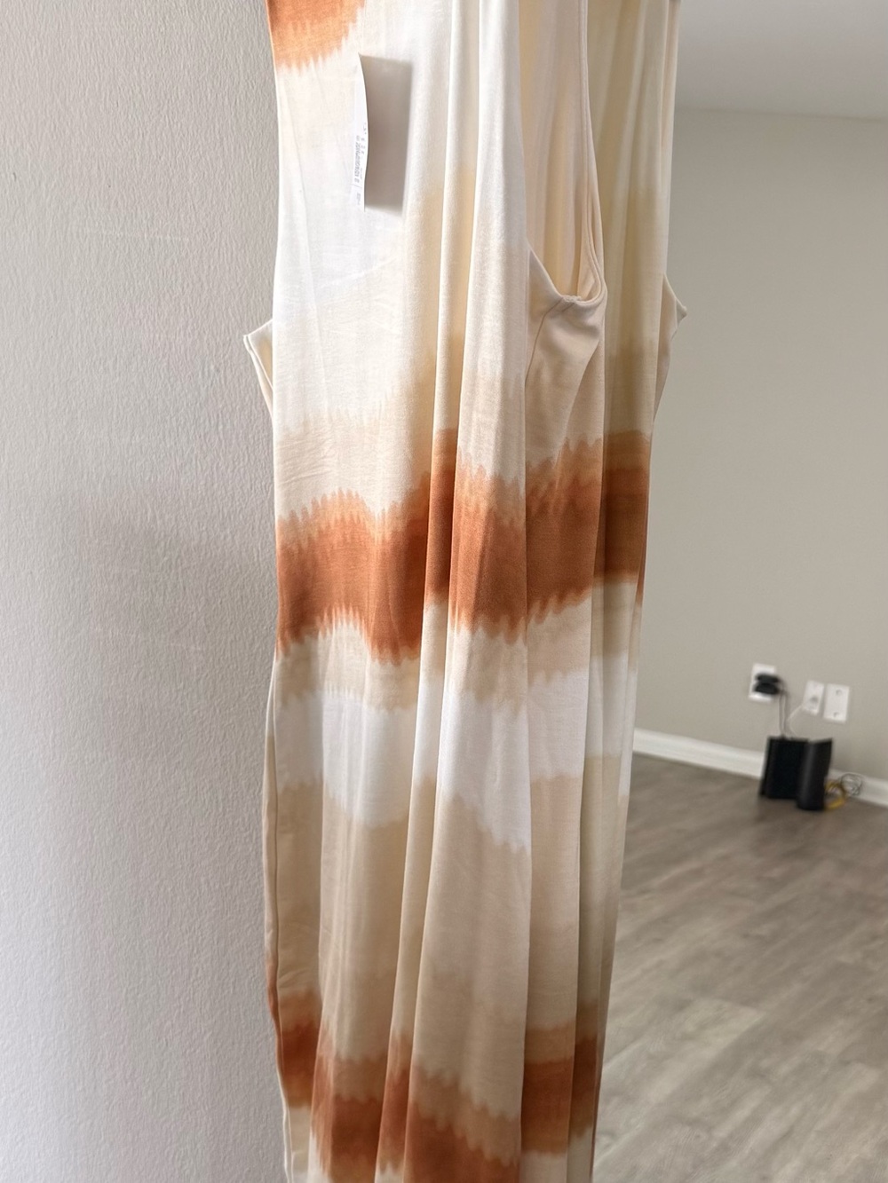 Tie-Dye Cotton-Blend Throw in Cream and Rust - Unbranded